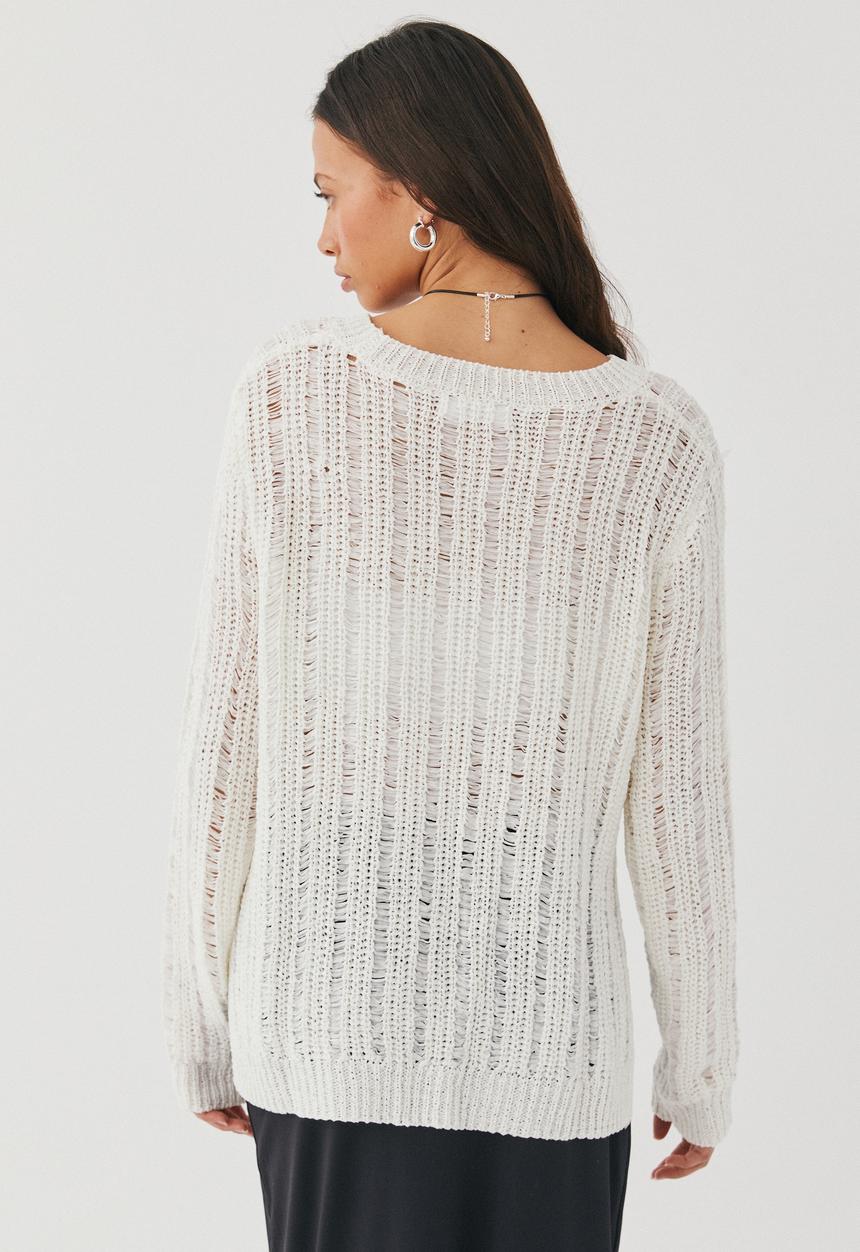 Supré  - Talulla ladder knit jumper - winter white 