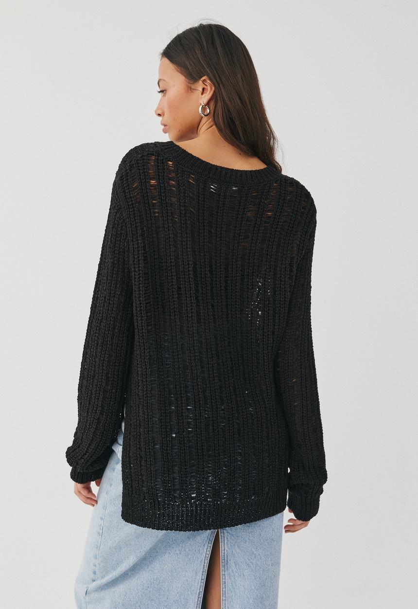 Supré  - Talulla ladder knit jumper - black
