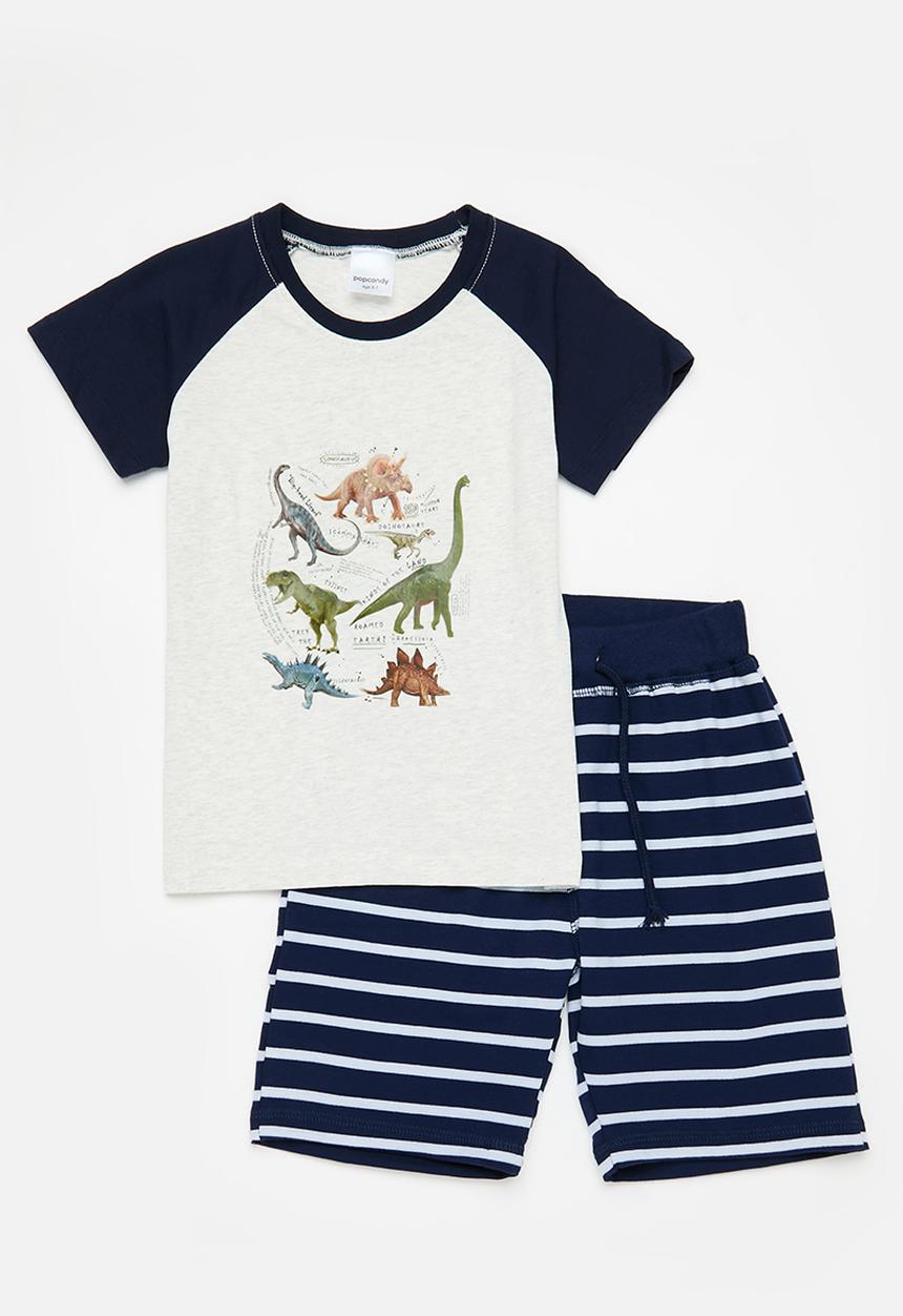 Pop Candy - Reglan tee & short set - navy & white
