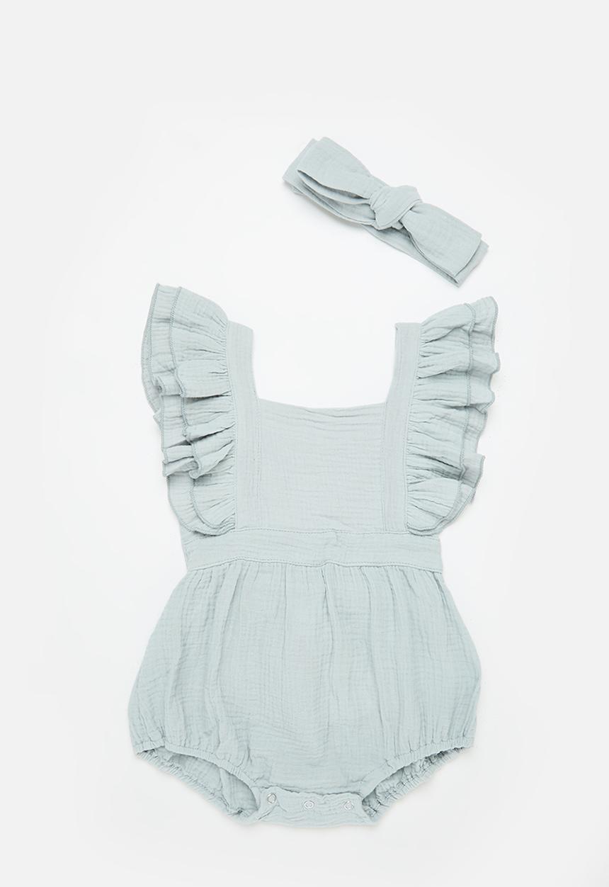 Pop Candy - Baby romper & headband set - grey