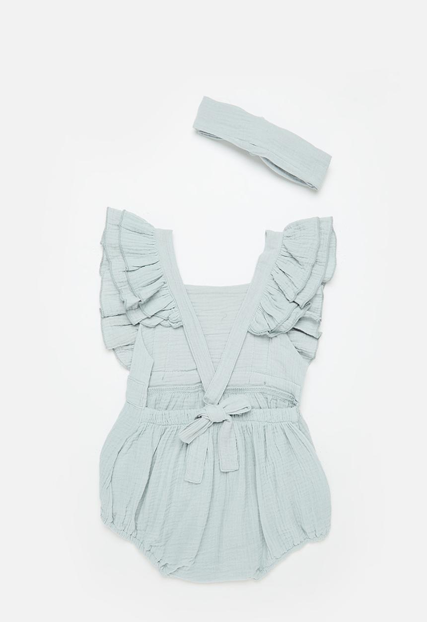 Pop Candy - Baby romper & headband set - grey