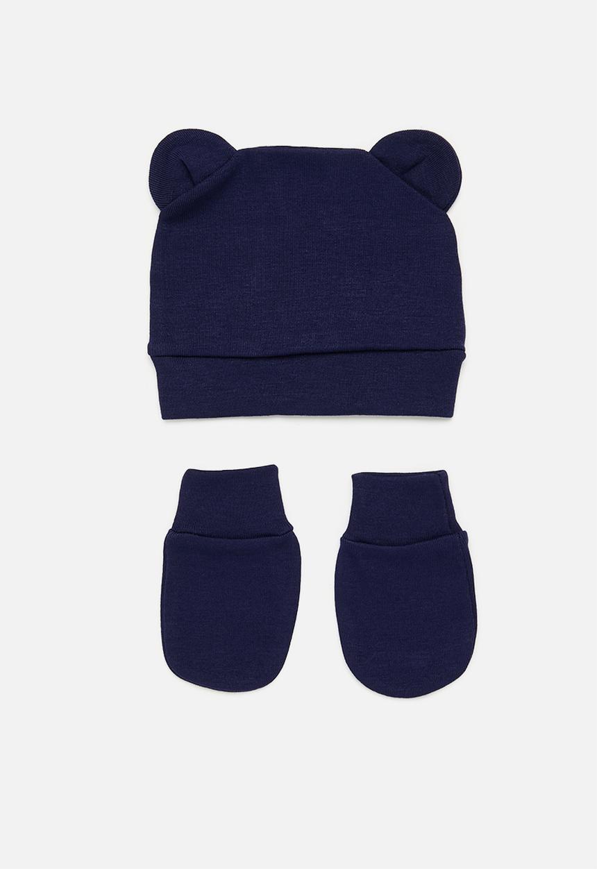 Pop Candy - Baby beanie & mittens set - navy
