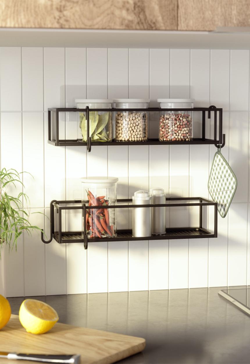 Umbra - Umbra cubiko shower bins set of 2 - black