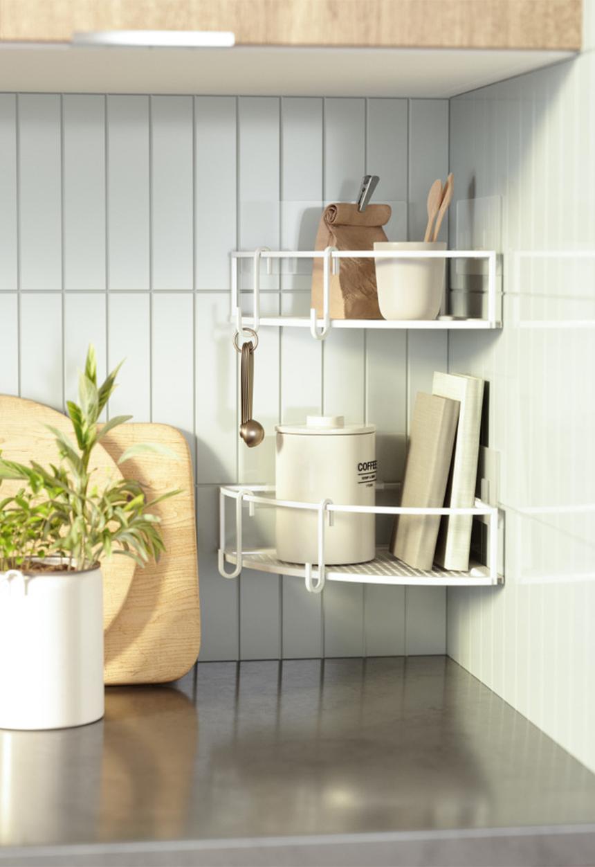 Umbra - Cubiko corner shower bin set of 2 - white