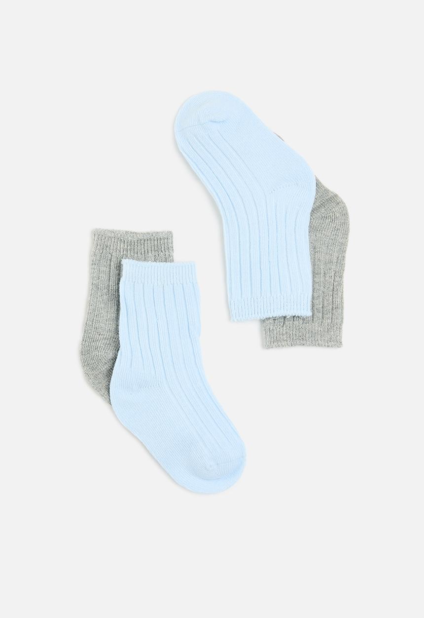 Pop Candy - Baby 2 pack socks - grey & blue