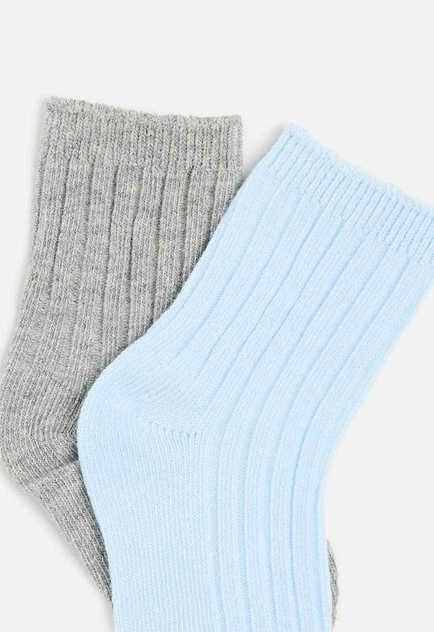 Pop Candy - Baby 2 pack socks - grey & blue