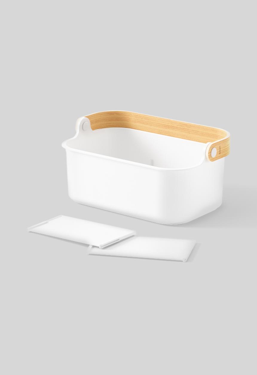 Umbra - Umbra bellwood stackable bins (28cm) - white & natural