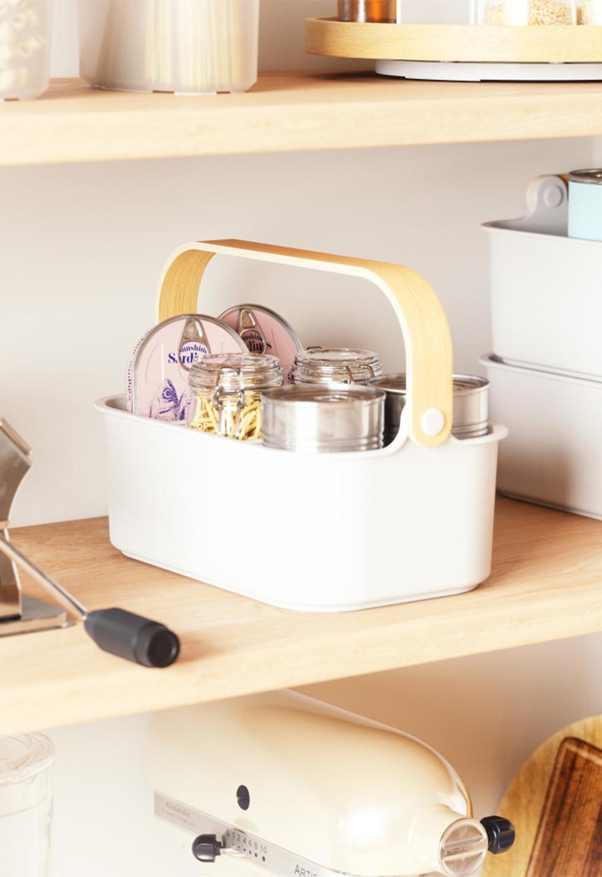 Umbra - Umbra bellwood stackable bins (28cm) - white & natural