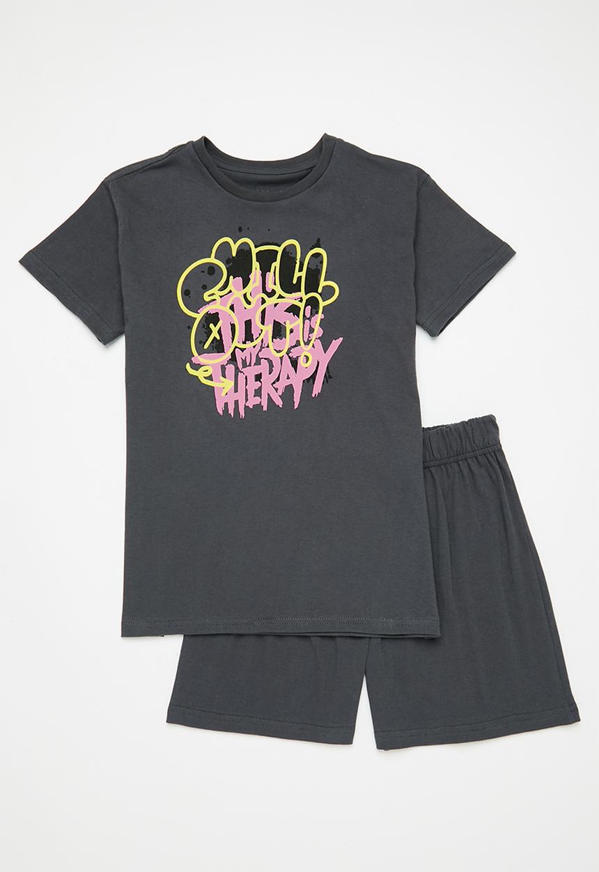 Pop Candy - Summer pj set - charcoal