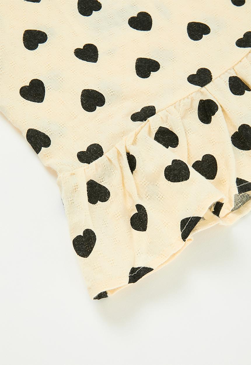 Pop Candy - Polka dot cami and bloomer set - ecru and black