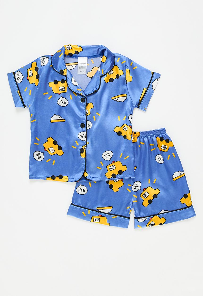 Pop Candy - Contrast piping pj's - blue multi