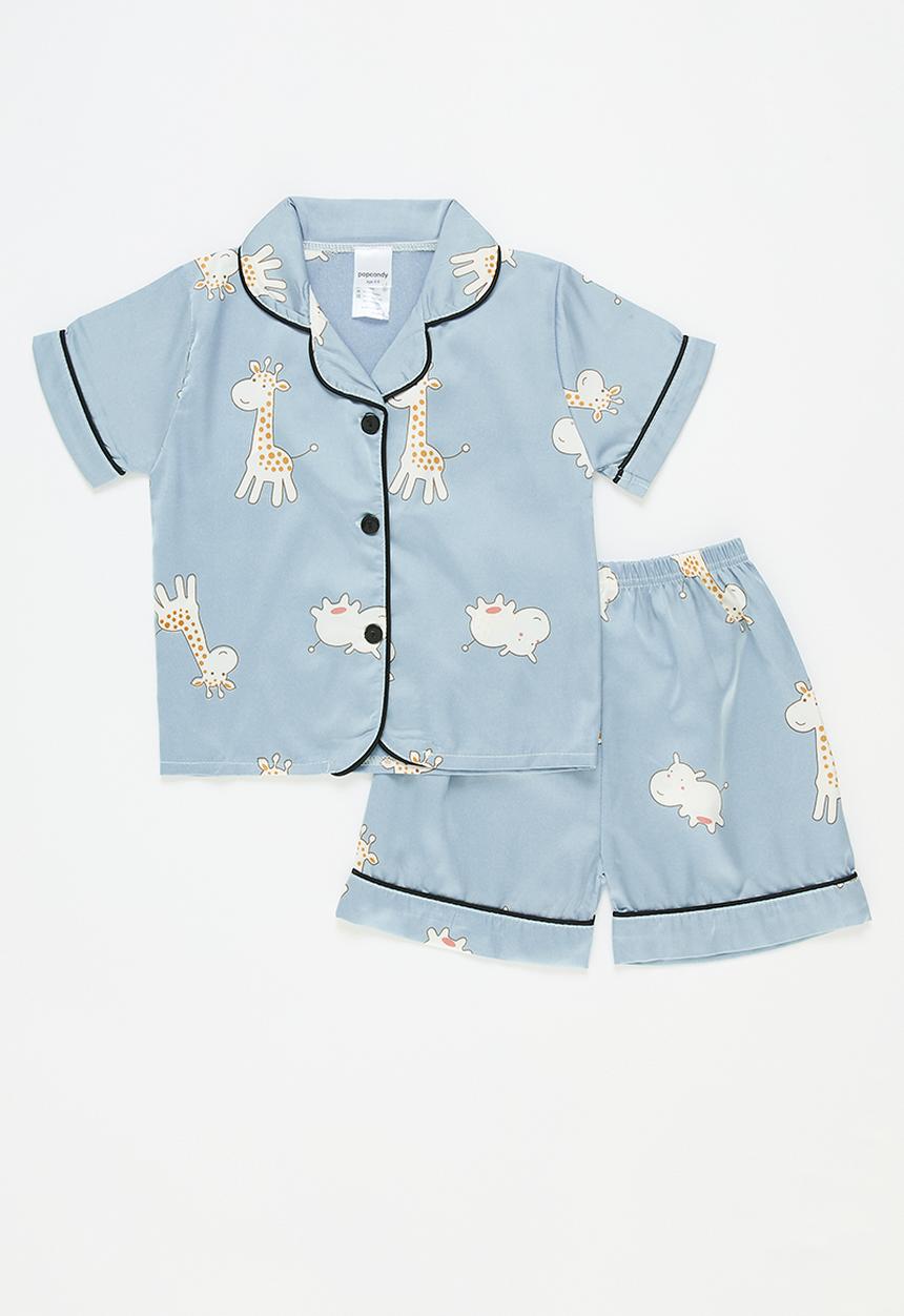 Pop Candy -  Contrast piping pj's - blue