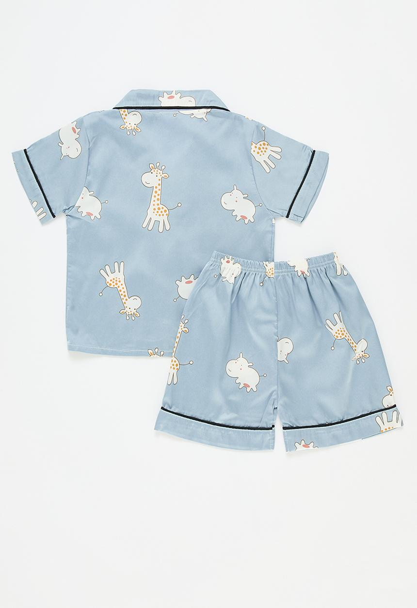 Pop Candy -  Contrast piping pj's - blue