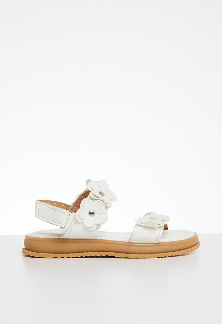 Pop Candy - Flower decor sandals - white