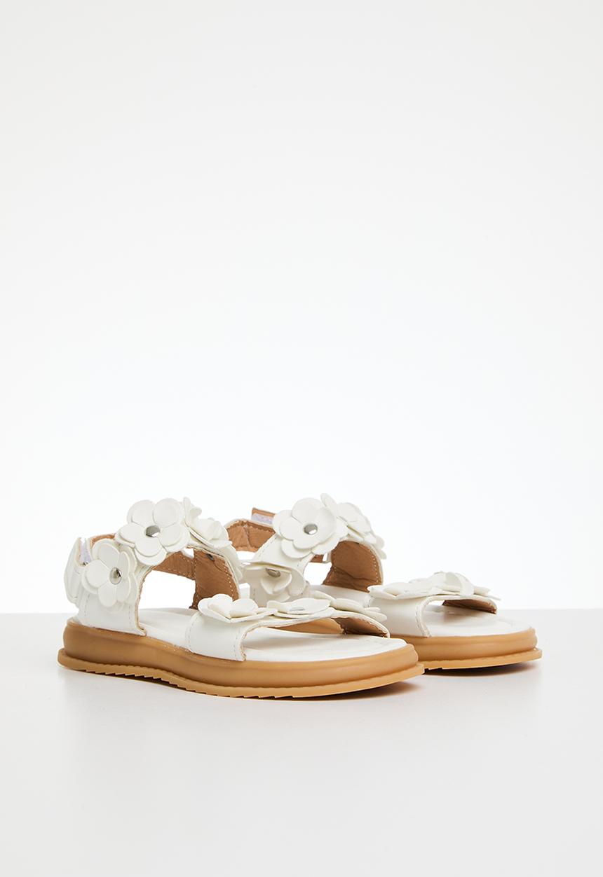Pop Candy - Flower decor sandals - white