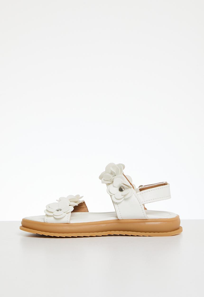 Pop Candy - Flower decor sandals - white