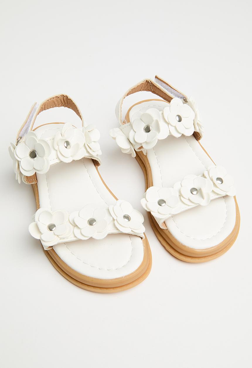 Pop Candy - Flower decor sandals - white