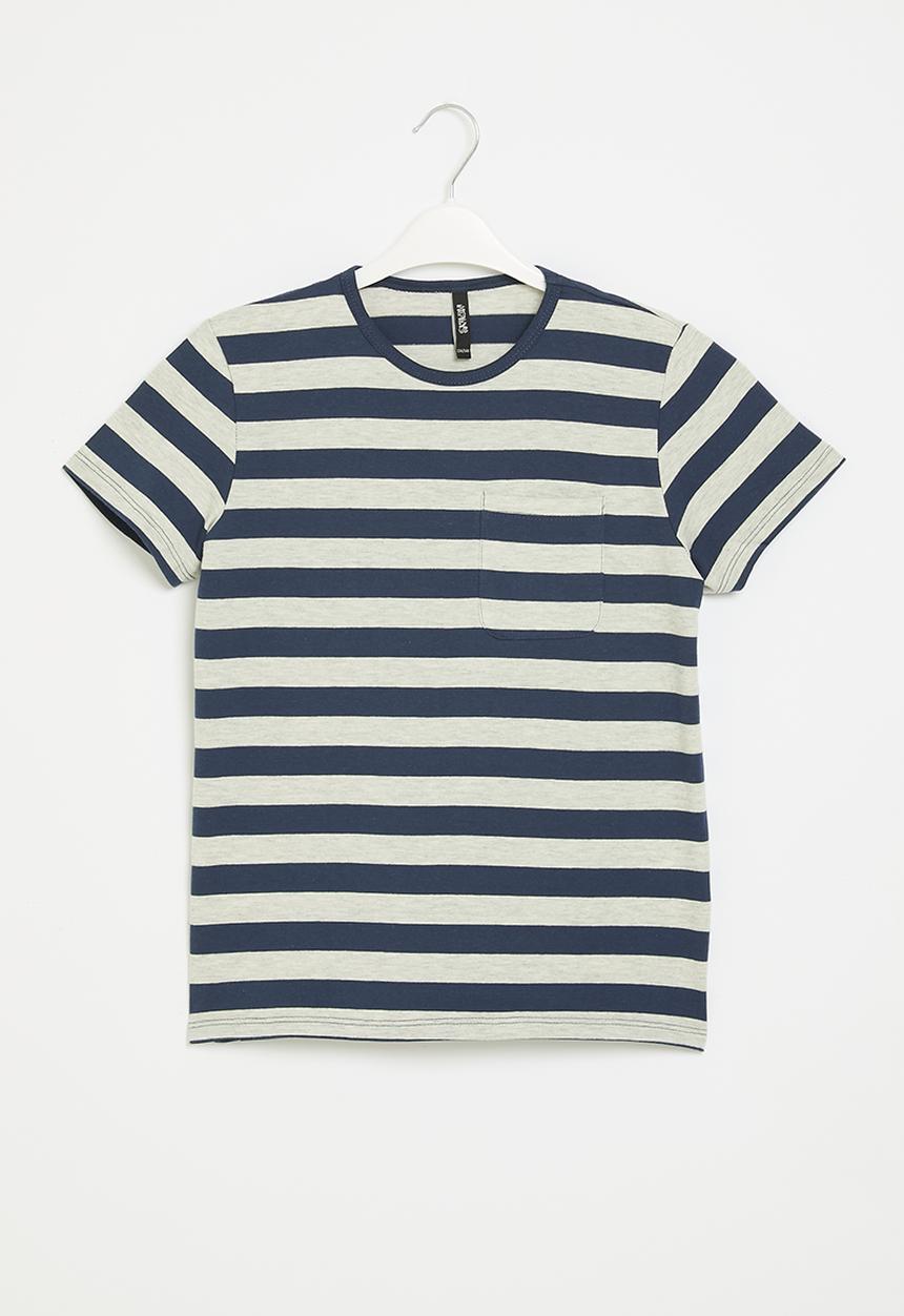 HAILYS - T-shirt - white marl & navy
