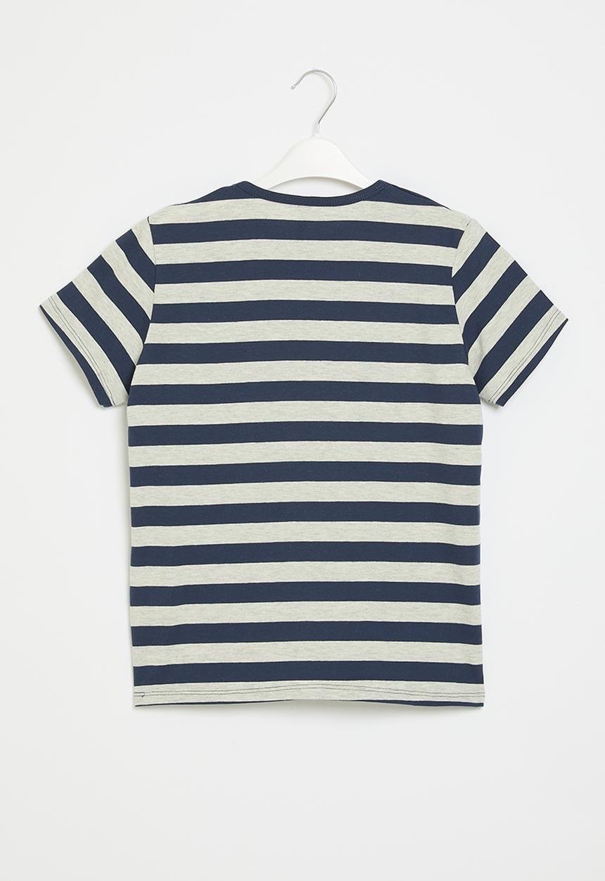 HAILYS - T-shirt - white marl & navy