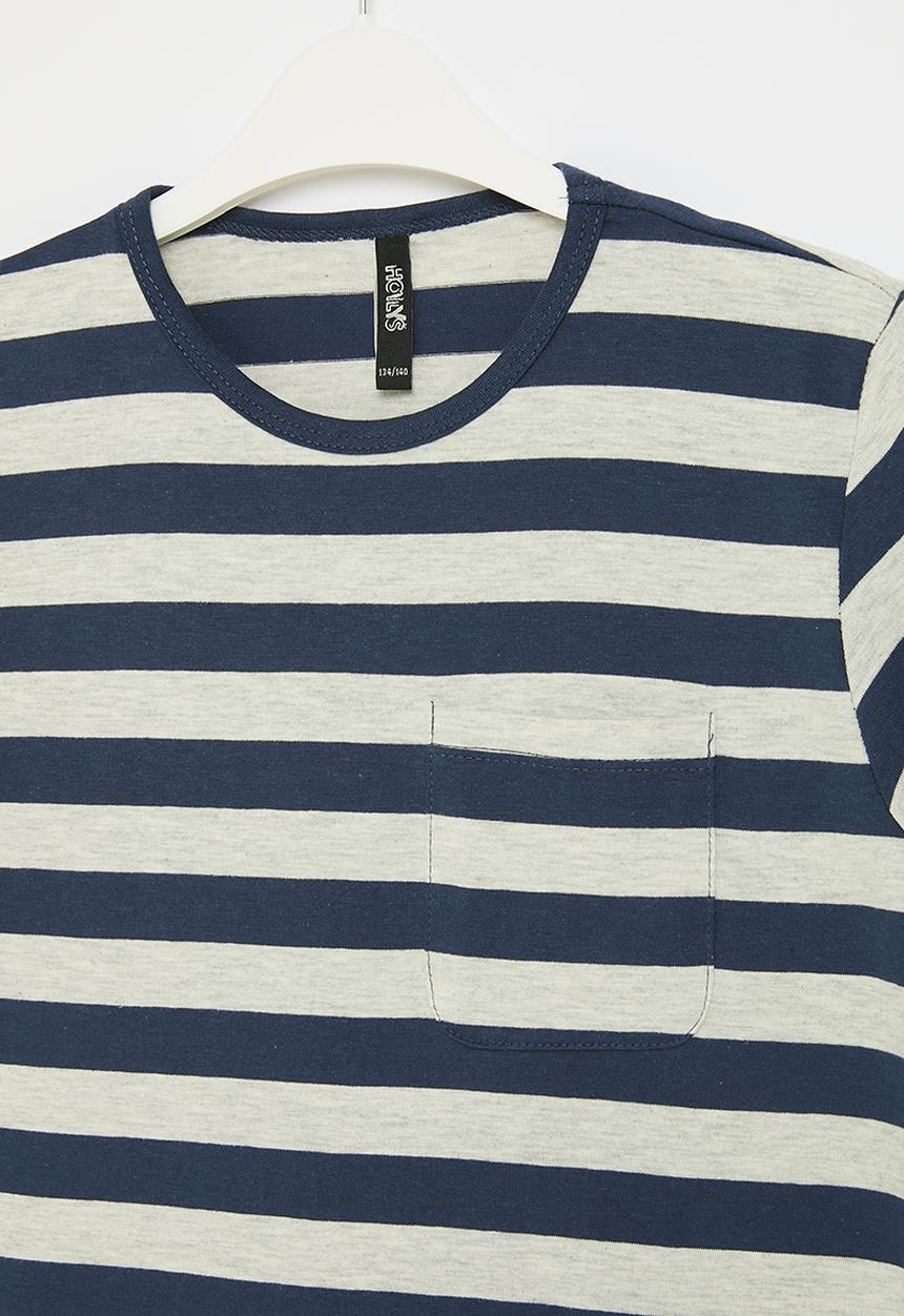 HAILYS - T-shirt - white marl & navy