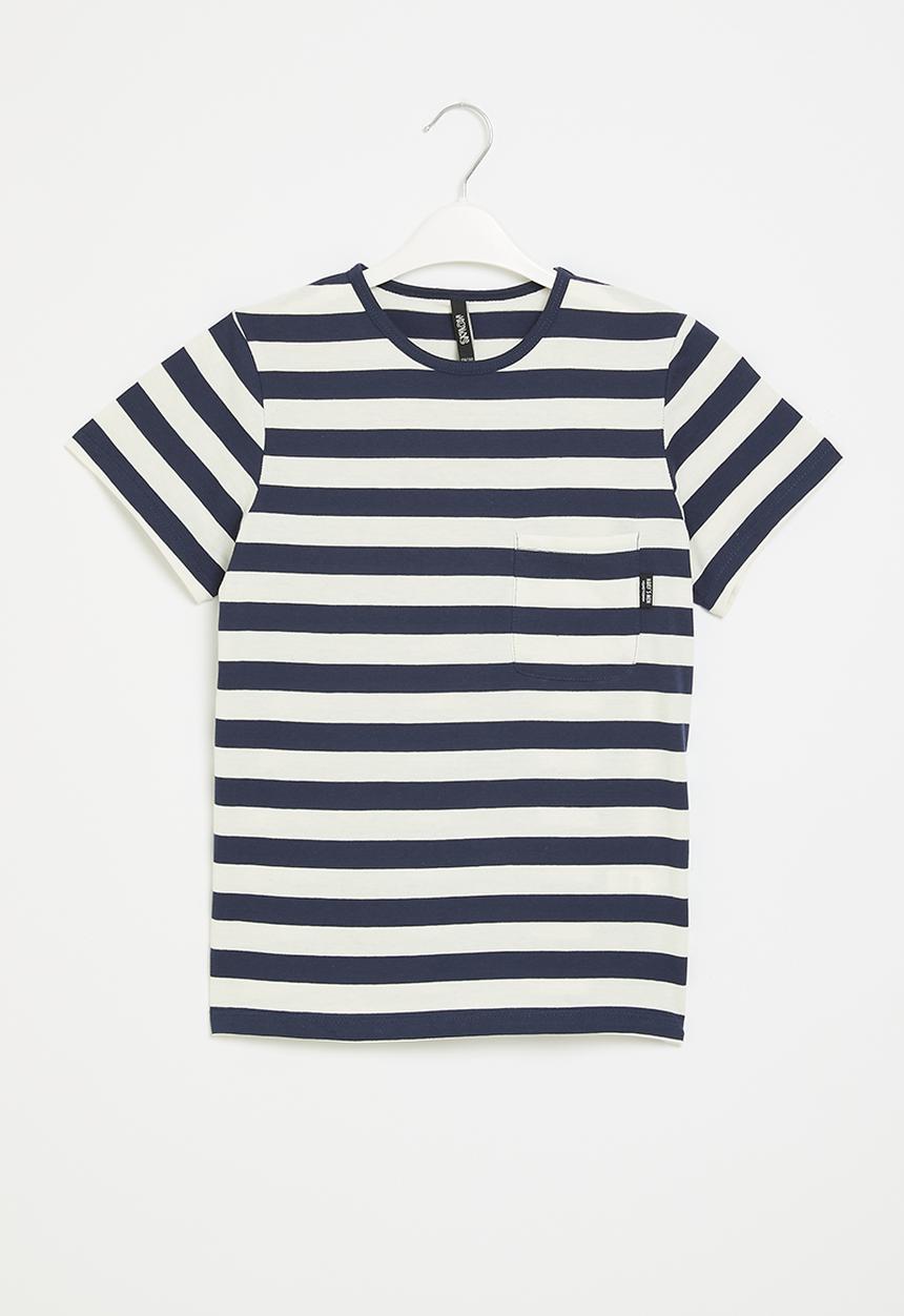 HAILYS - T-shirt - off white & navy