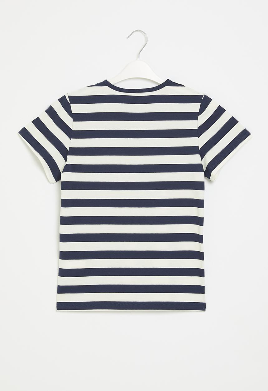 HAILYS - T-shirt - off white & navy
