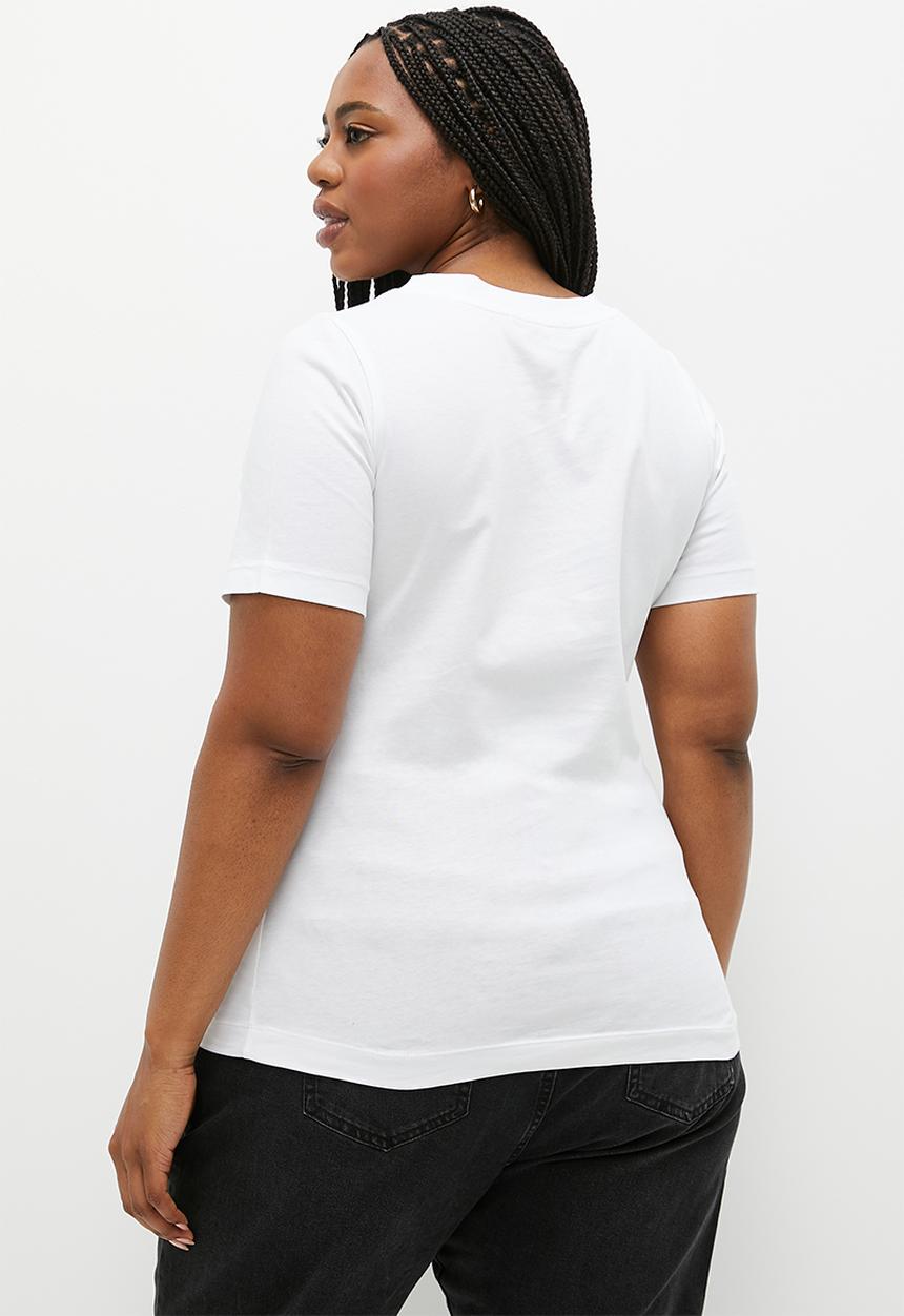 Calvin Klein - Plus monologo slim vneck tee - bright white