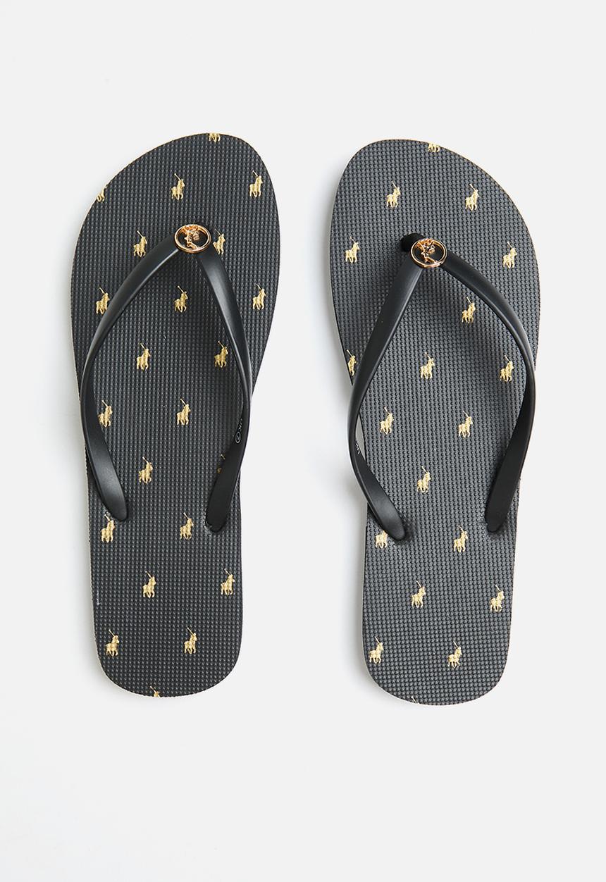 POLO - Monogram flip flop - black