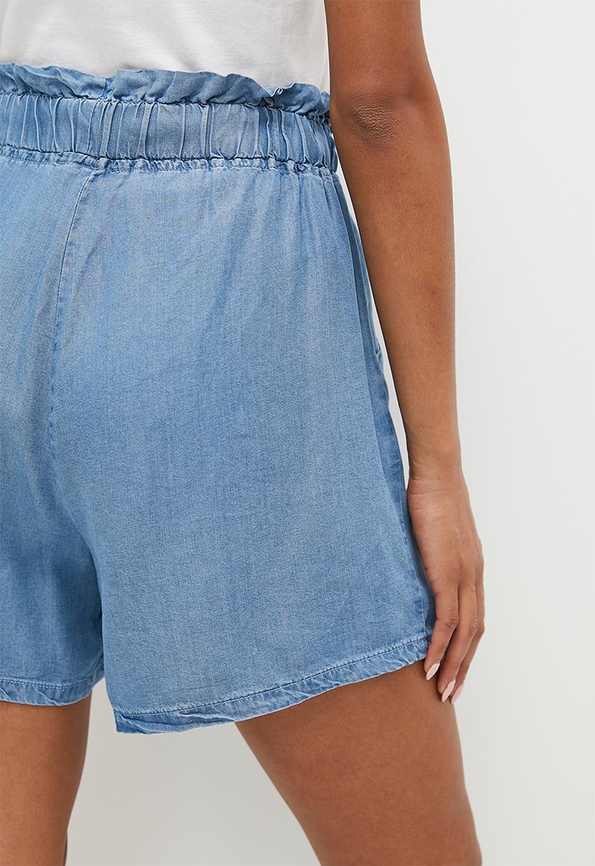 HAILYS - Tie belt shorts - mid blue