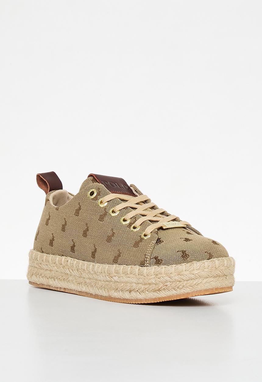 POLO - Espadrille lace up - stone