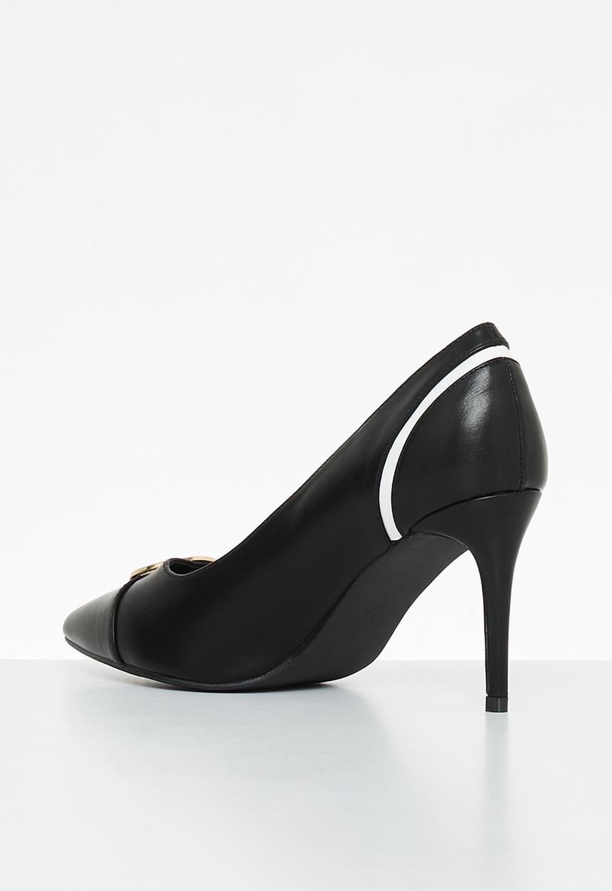POLO - Toe cap circle trim pointy stiletto - black
