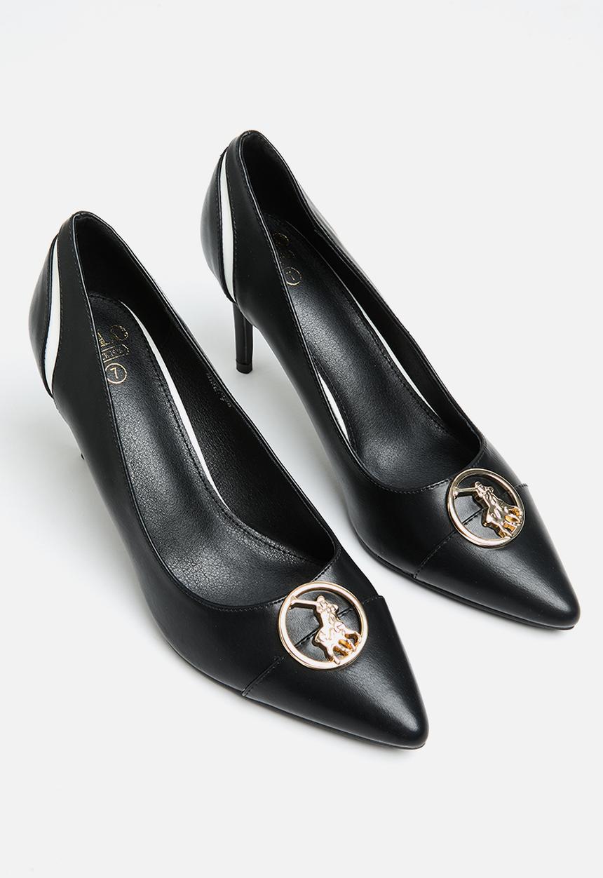 POLO - Toe cap circle trim pointy stiletto - black