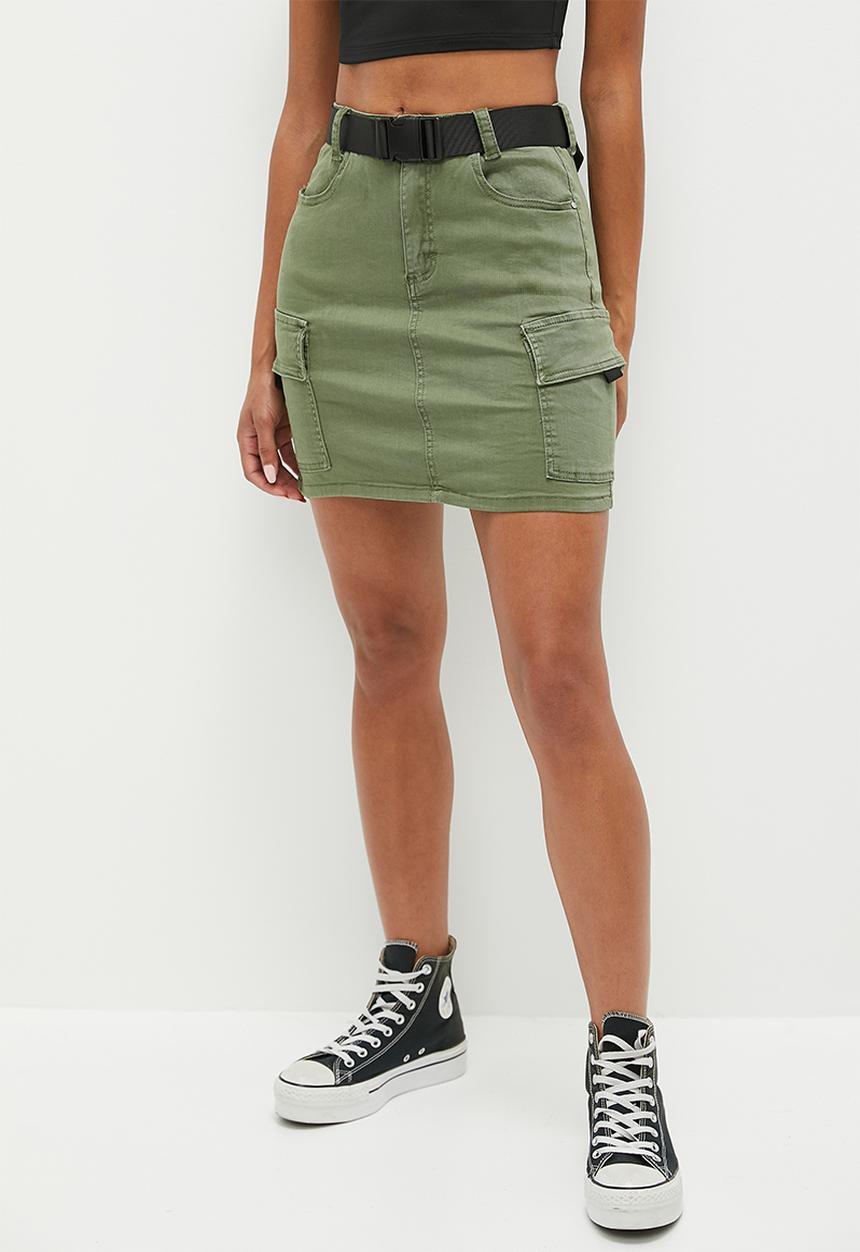 HAILYS - Belted mini skirt - khaki