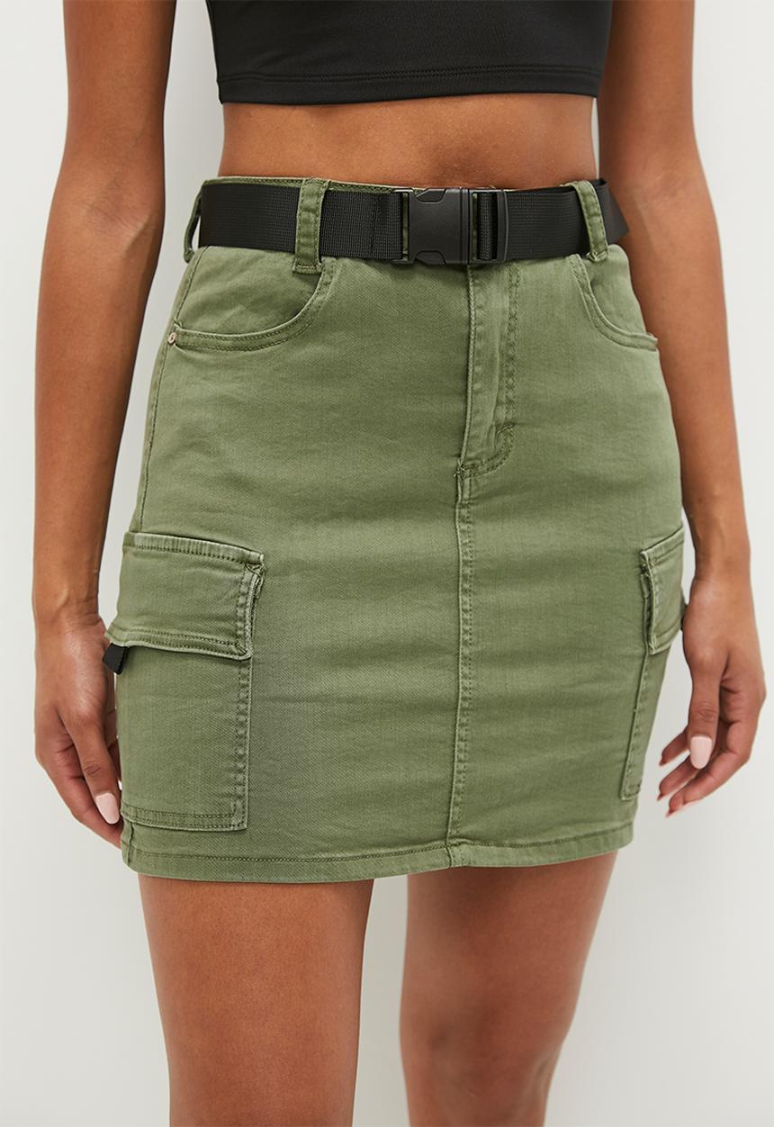 HAILYS - Belted mini skirt - khaki