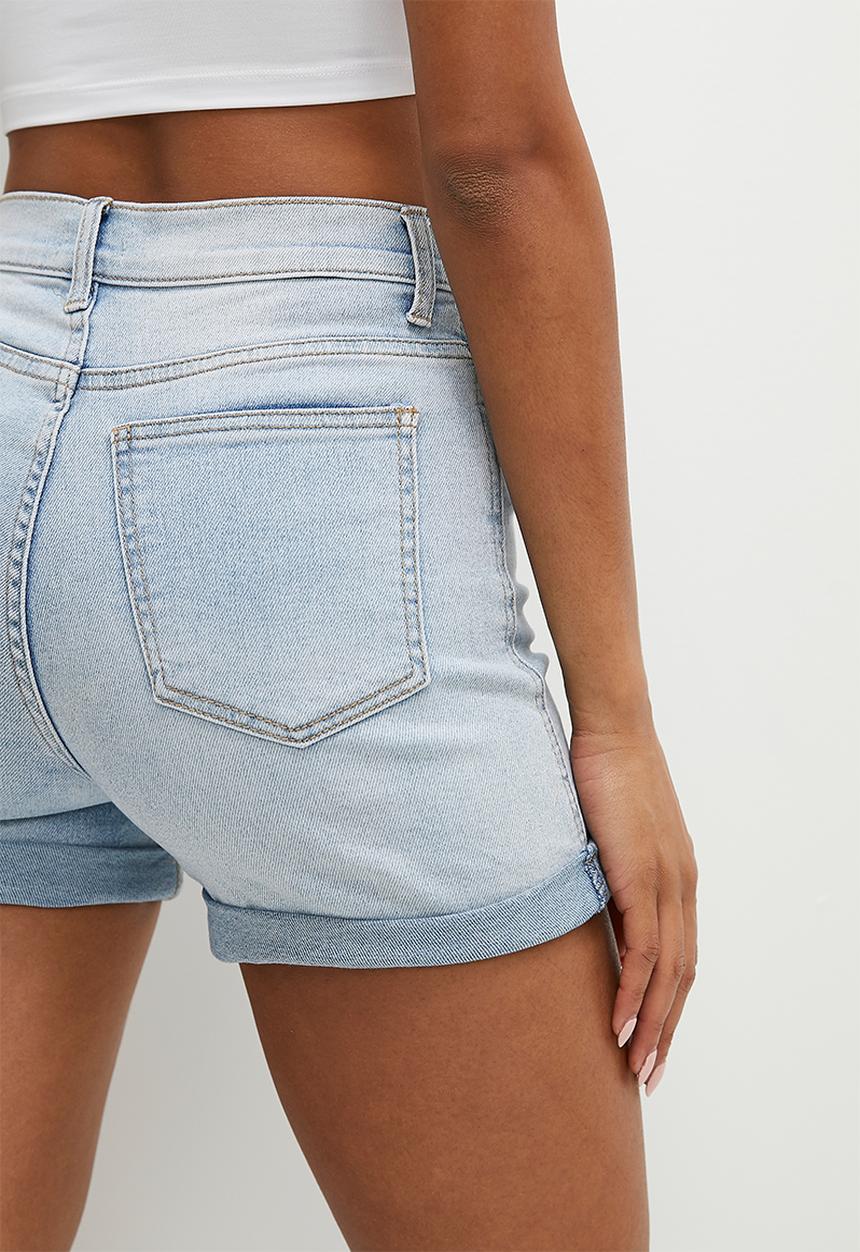 HAILYS - Light wash denim shorts - light blue