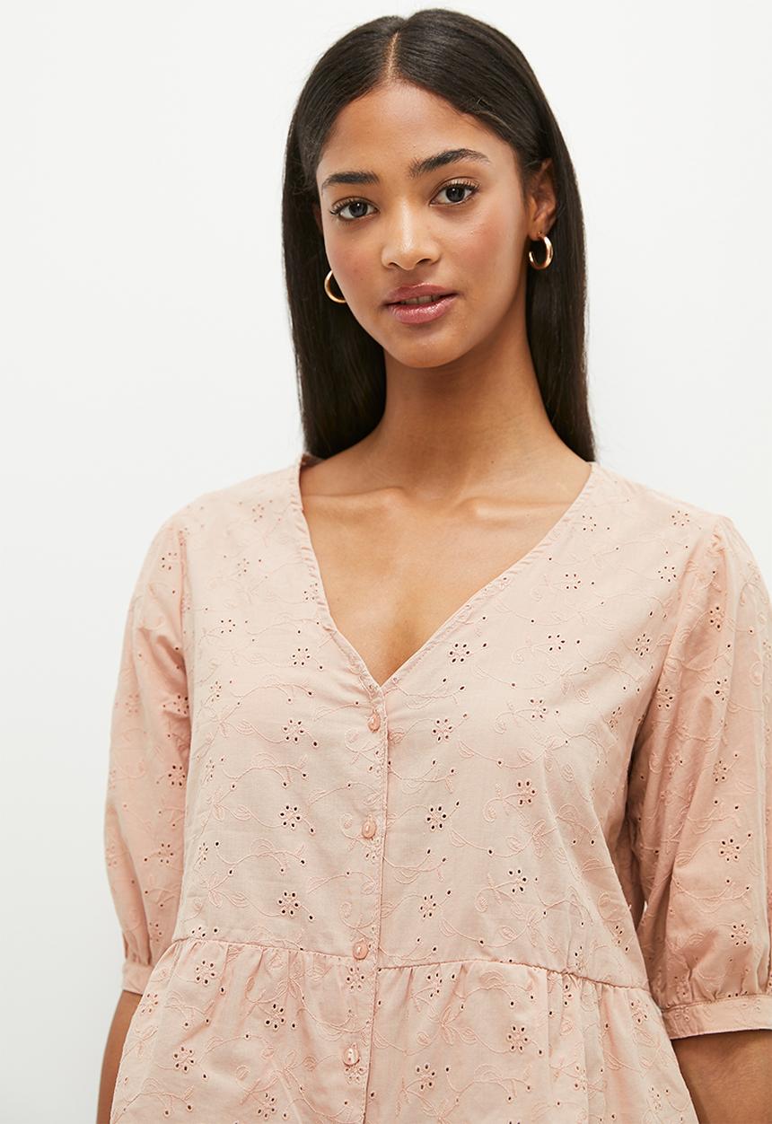 HAILYS - Puff sleeve blouse - rose