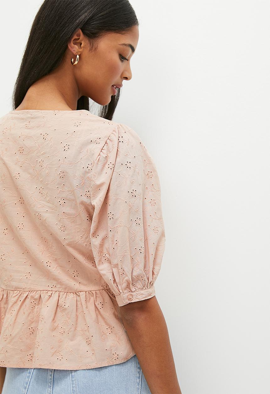 HAILYS - Puff sleeve blouse - rose