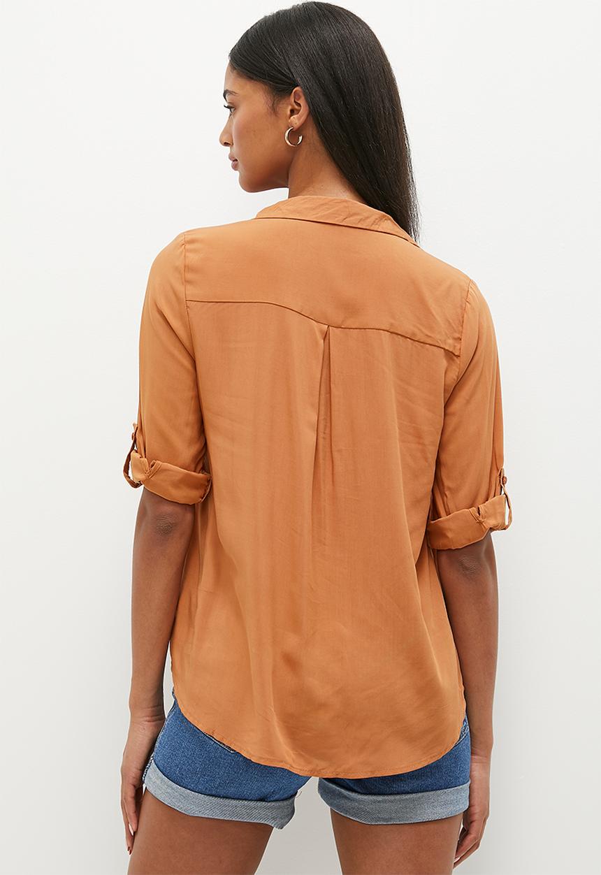 HAILYS - Collared 1/2 sleeve blouse - hazel