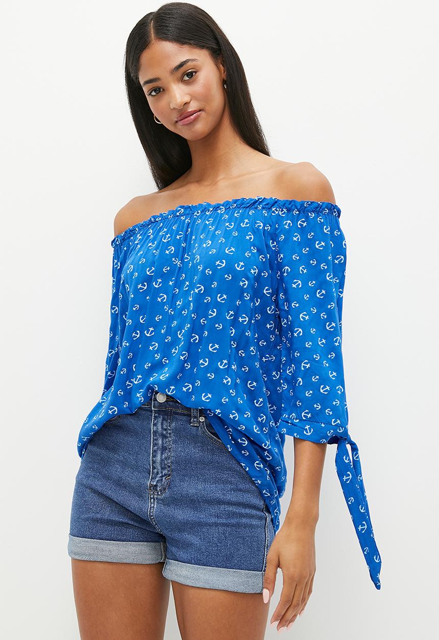 HAILYS - Spotted 1/2 sleeve t-shirt - royal blue