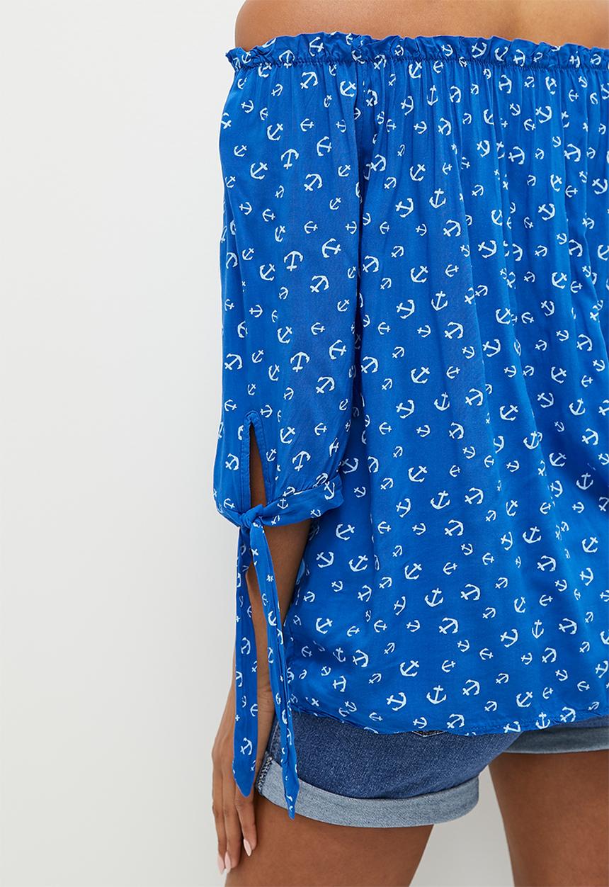 HAILYS - Spotted 1/2 sleeve t-shirt - royal blue