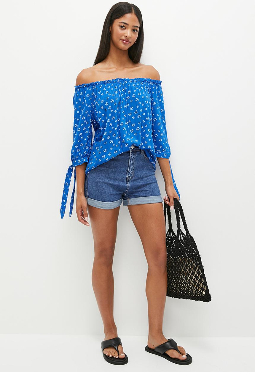 HAILYS - Spotted 1/2 sleeve t-shirt - royal blue