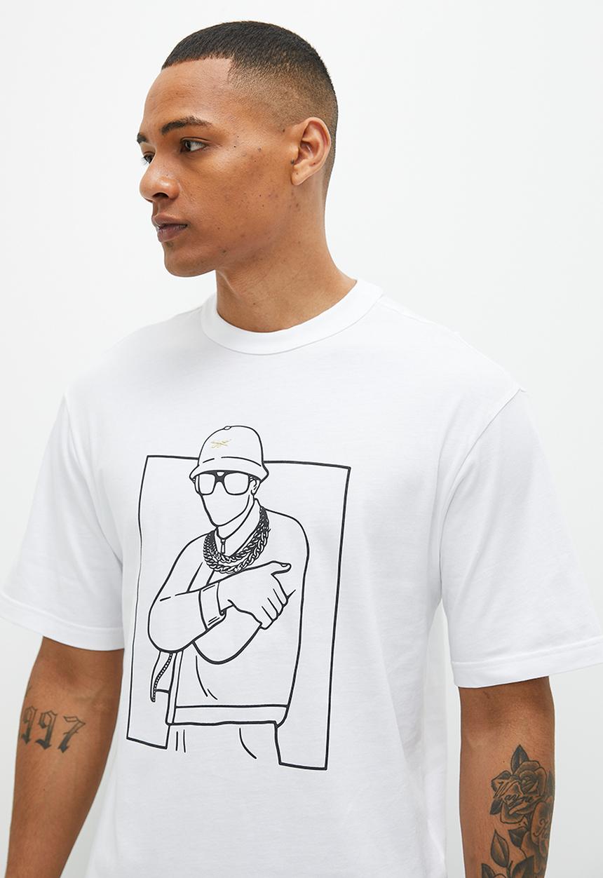 Reebok - HRN hip hop graphic tee - white