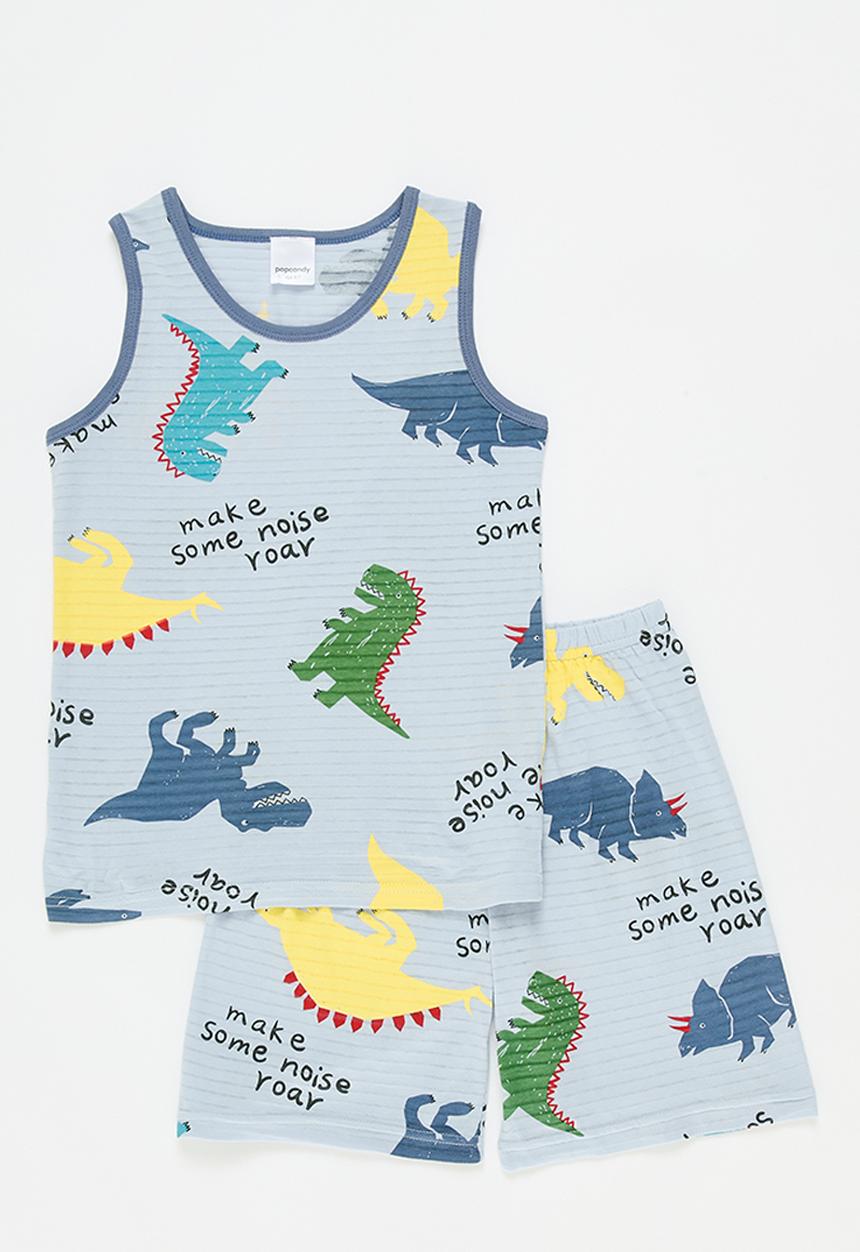 Pop Candy - Dino print pj set - blue