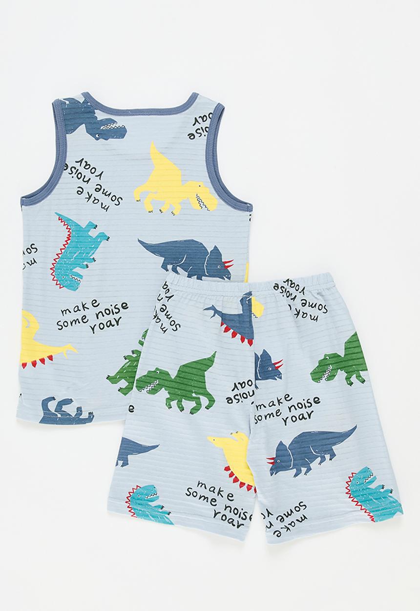 Pop Candy - Dino print pj set - blue