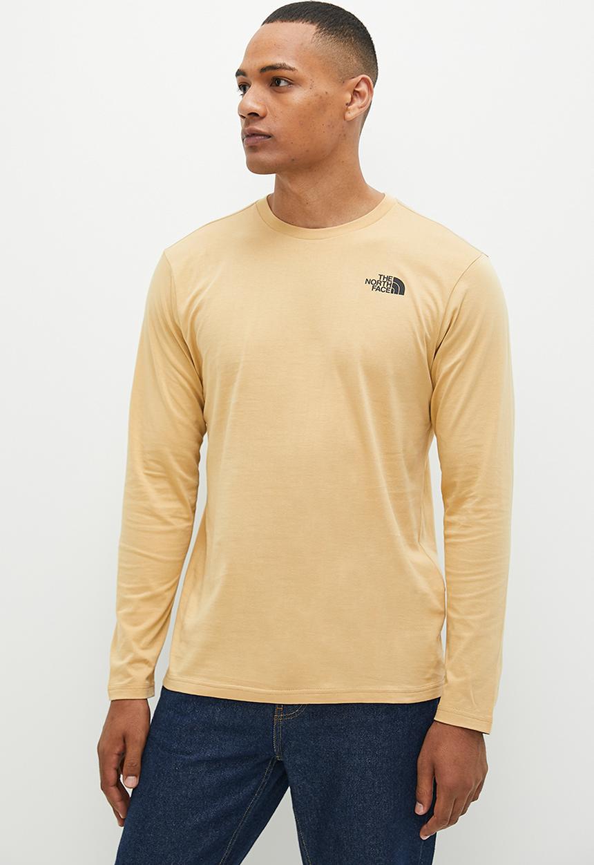The North Face - M long sleeve red box tee - eu - khaki stone 