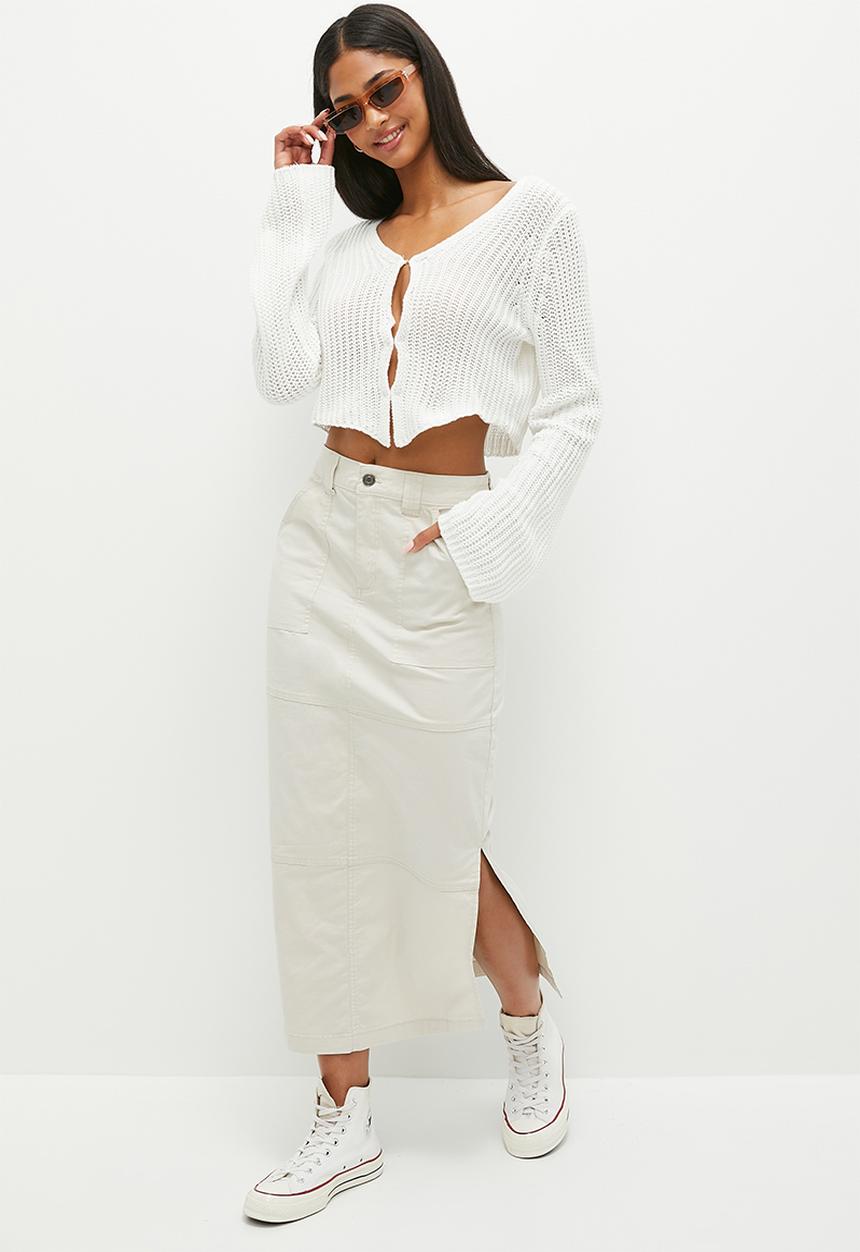 Cotton On - Summer knit peekaboo cardigan - white