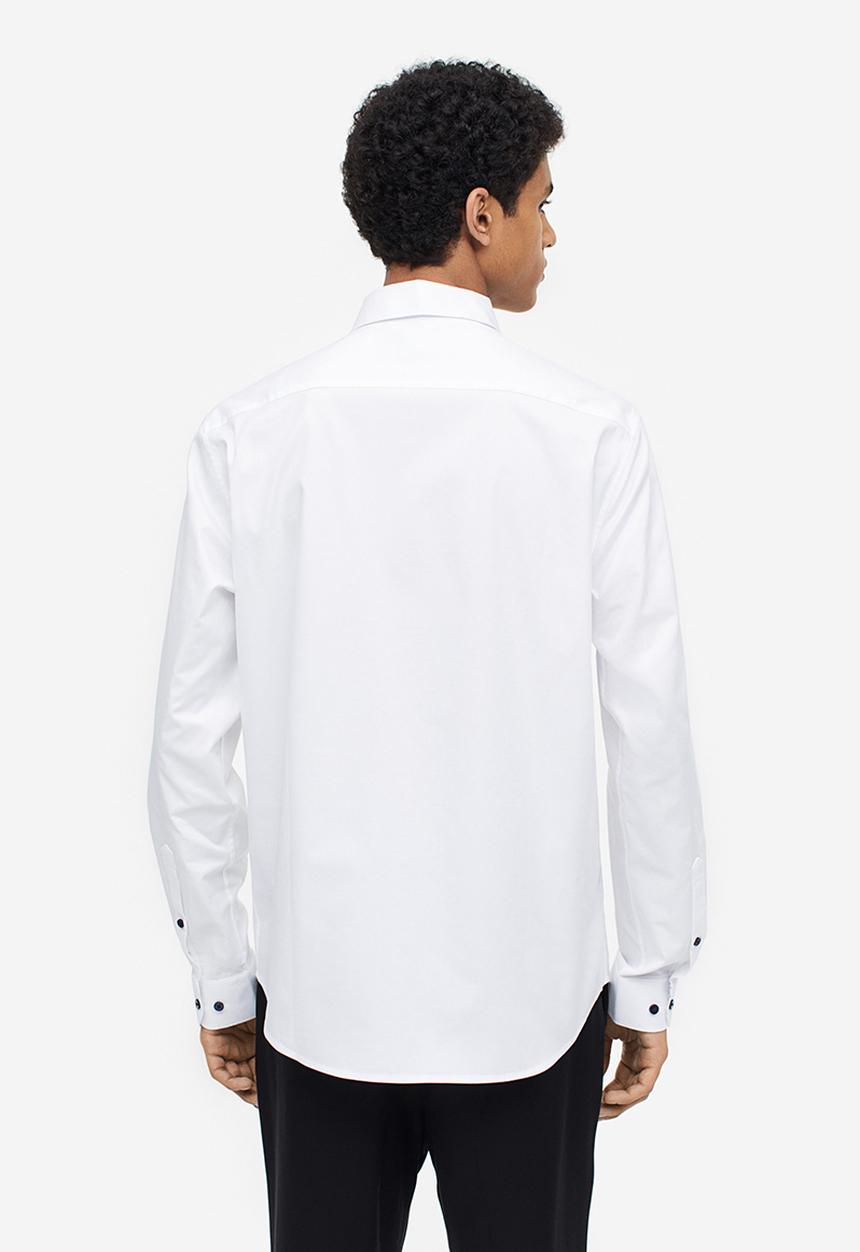 H&M - Slim fit premium cotton shirt - white