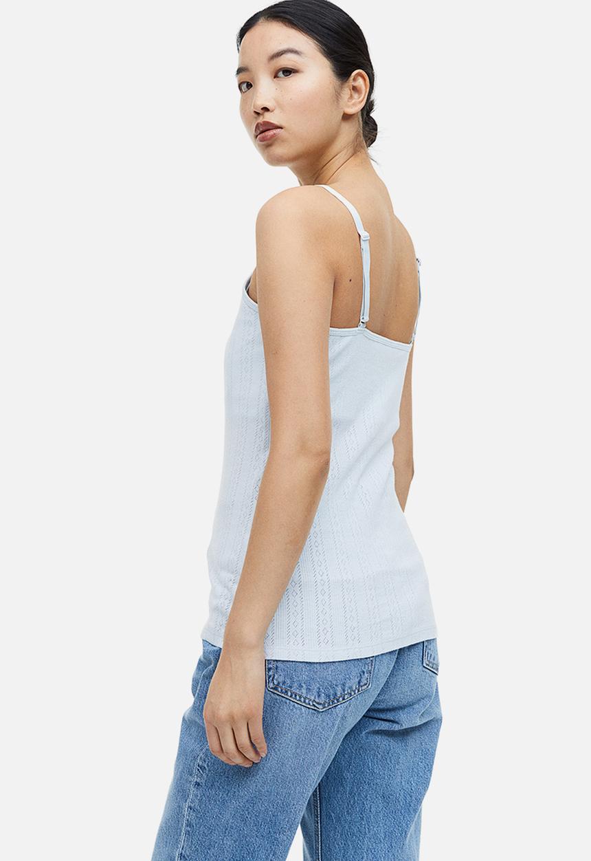 H&M - Mama 2-pack nursing vest tops - white/light blue floral