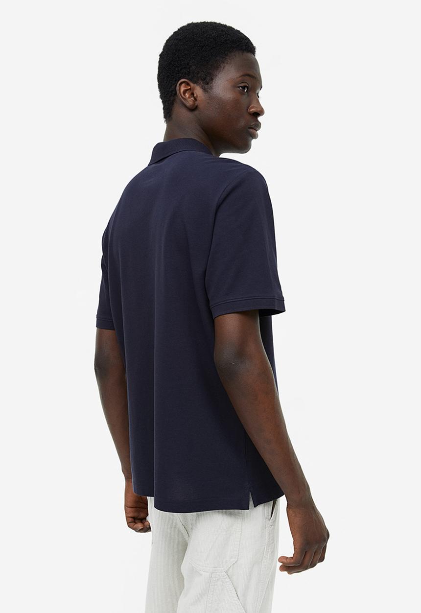 H&M - Regular fit cotton polo shirt -  dark blue