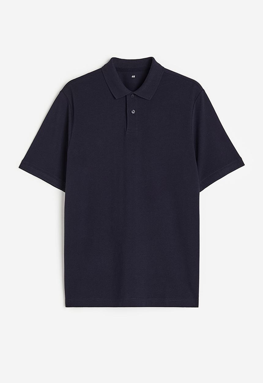 H&M - Regular fit cotton polo shirt -  dark blue